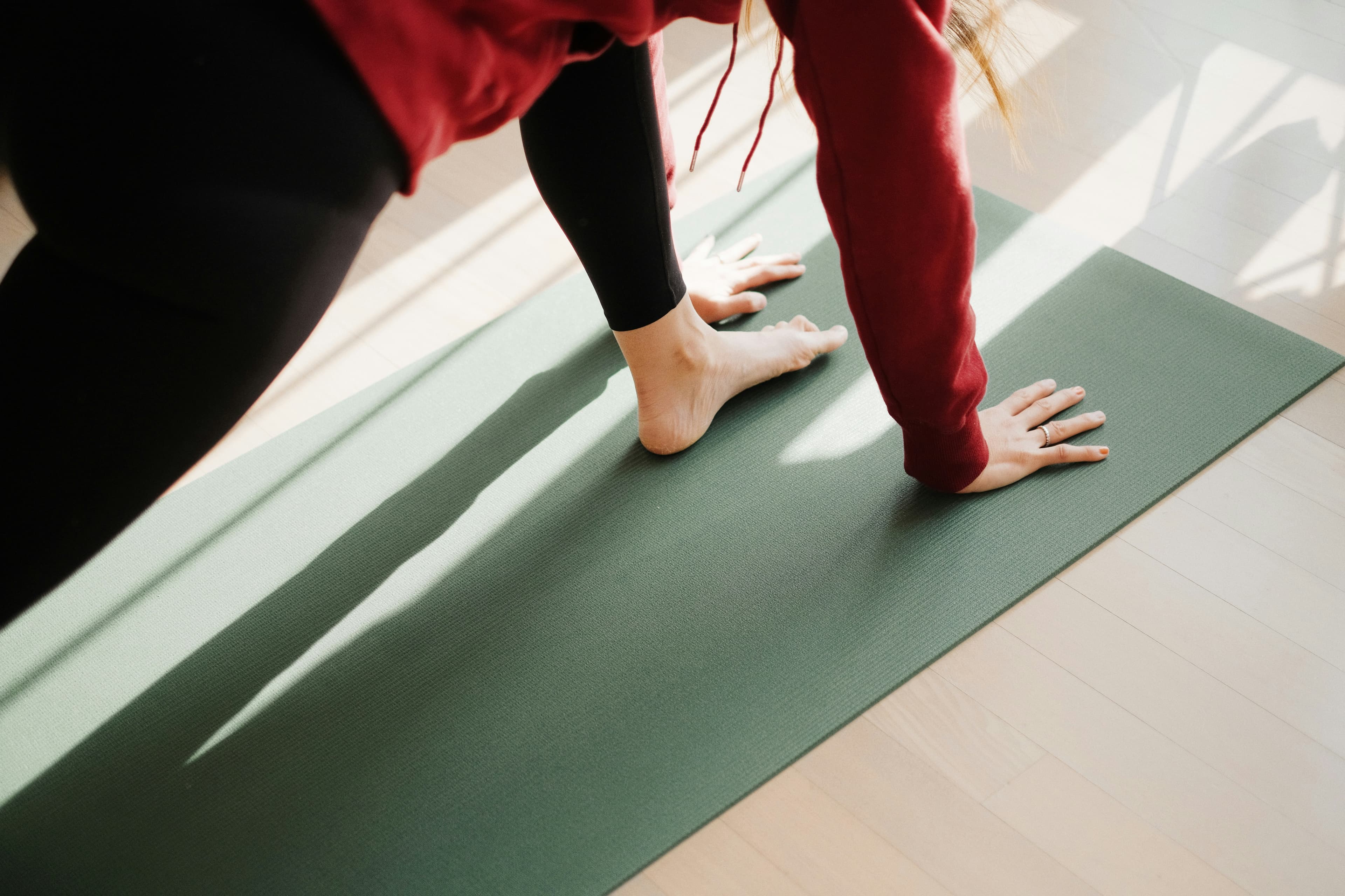 Peaceful yoga practice setting