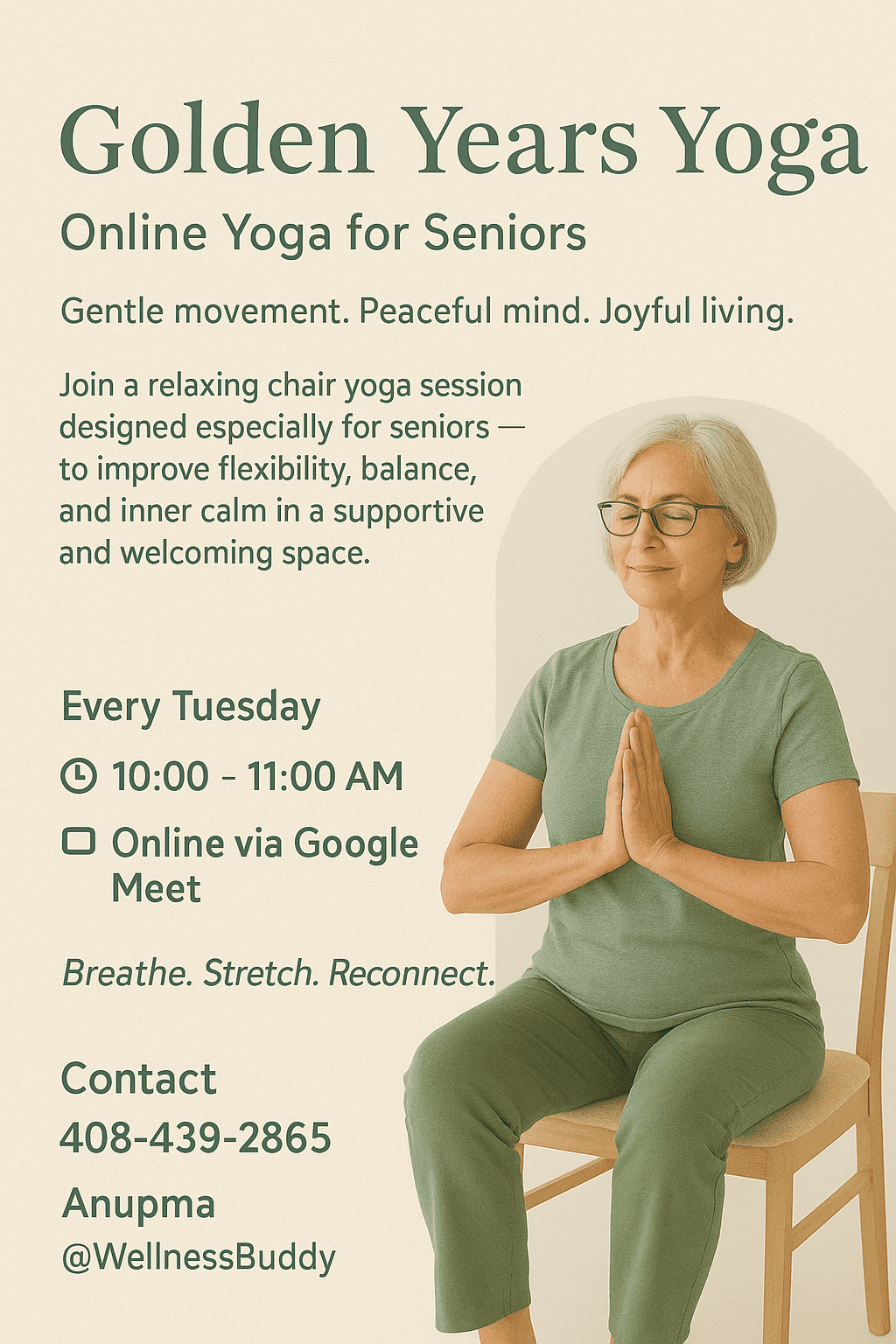 Golden Years Yoga — Online Yoga for Seniors flyer