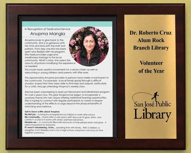 Volunteer of the Year Award 2019 — San José Public Library